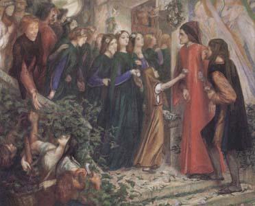 Dante Gabriel Rossetti Beatrice Meeting Dante at a Marriage Feast,Denies him her Salutation (mk28) Norge oil painting art